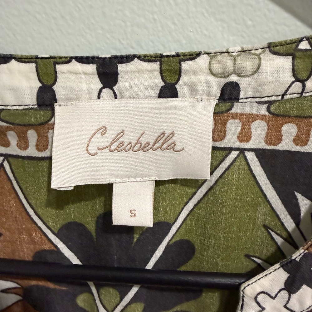 Cleobella Geometric Patterned Blouse - Black, Gre… - image 3